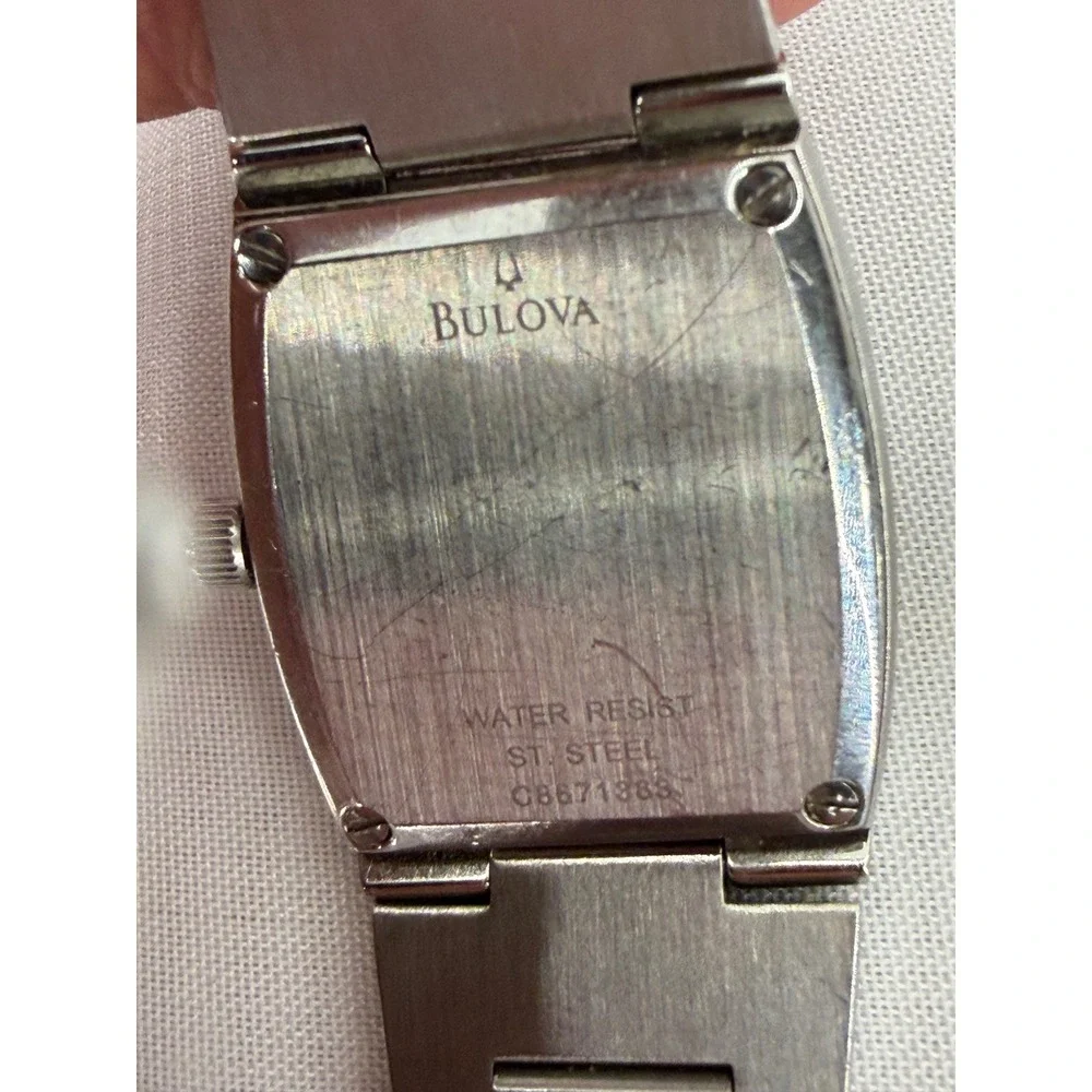 Bulova Womens Diamond Accent Stainless Steel Watch Silver Tone C8671383